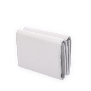 Balenciaga White Calfskin Wallet fold Compact Cash Tri